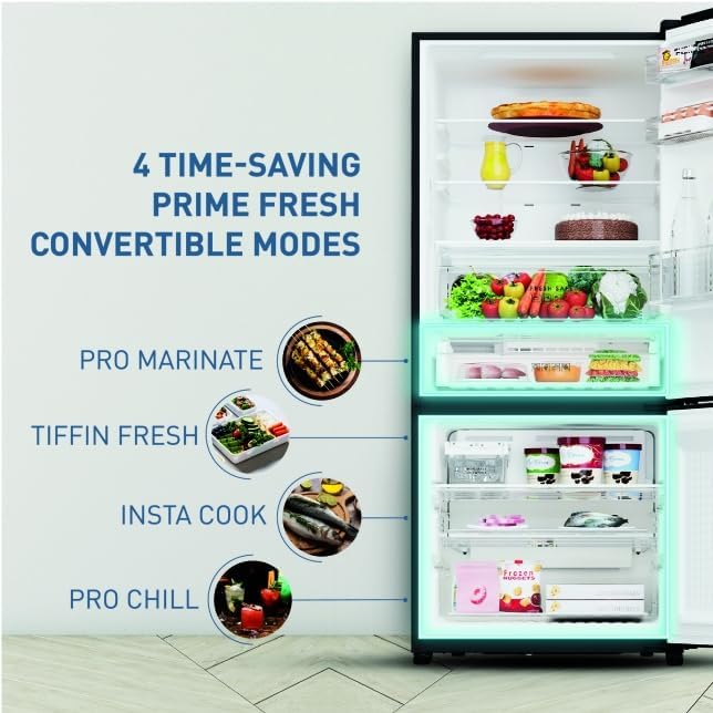 Panasonic NR-BK468BQKN 401l 2 Star Prime Convertible AI Econavi 6-Stage Smart Inverter Frost-Free Double Door Bottom Mount Refrigerator - Image 3