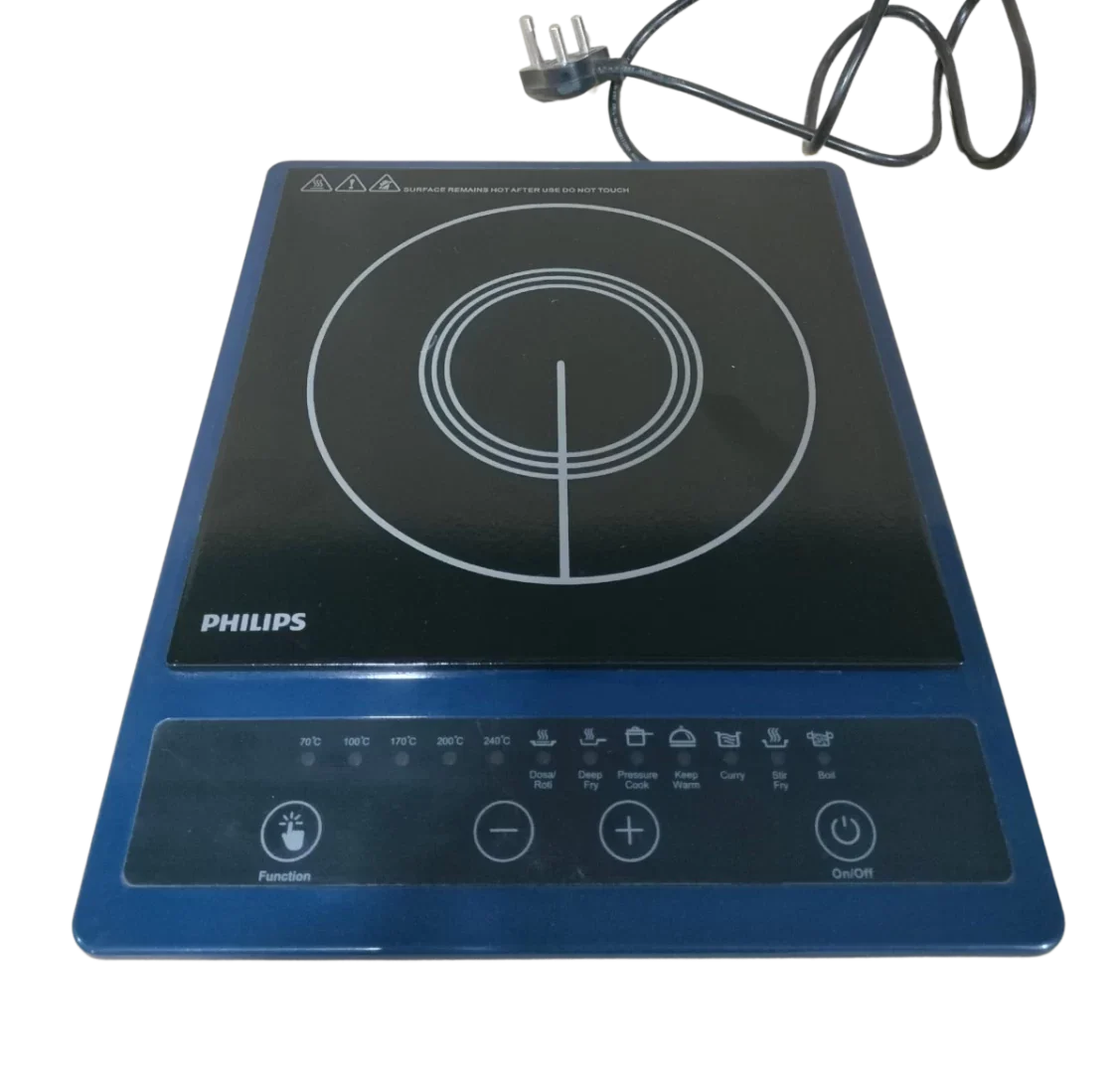 PHILIPS 1500 W Induction Cooktop Push Button (Blue, Black, HD4944)