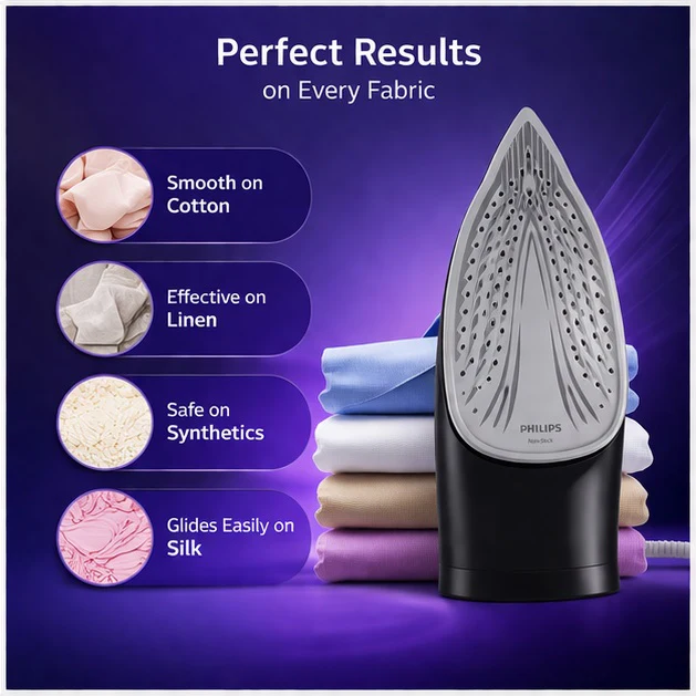 PHILIPS DST1520/20 1750 W Steam Iron (Black) - Image 4