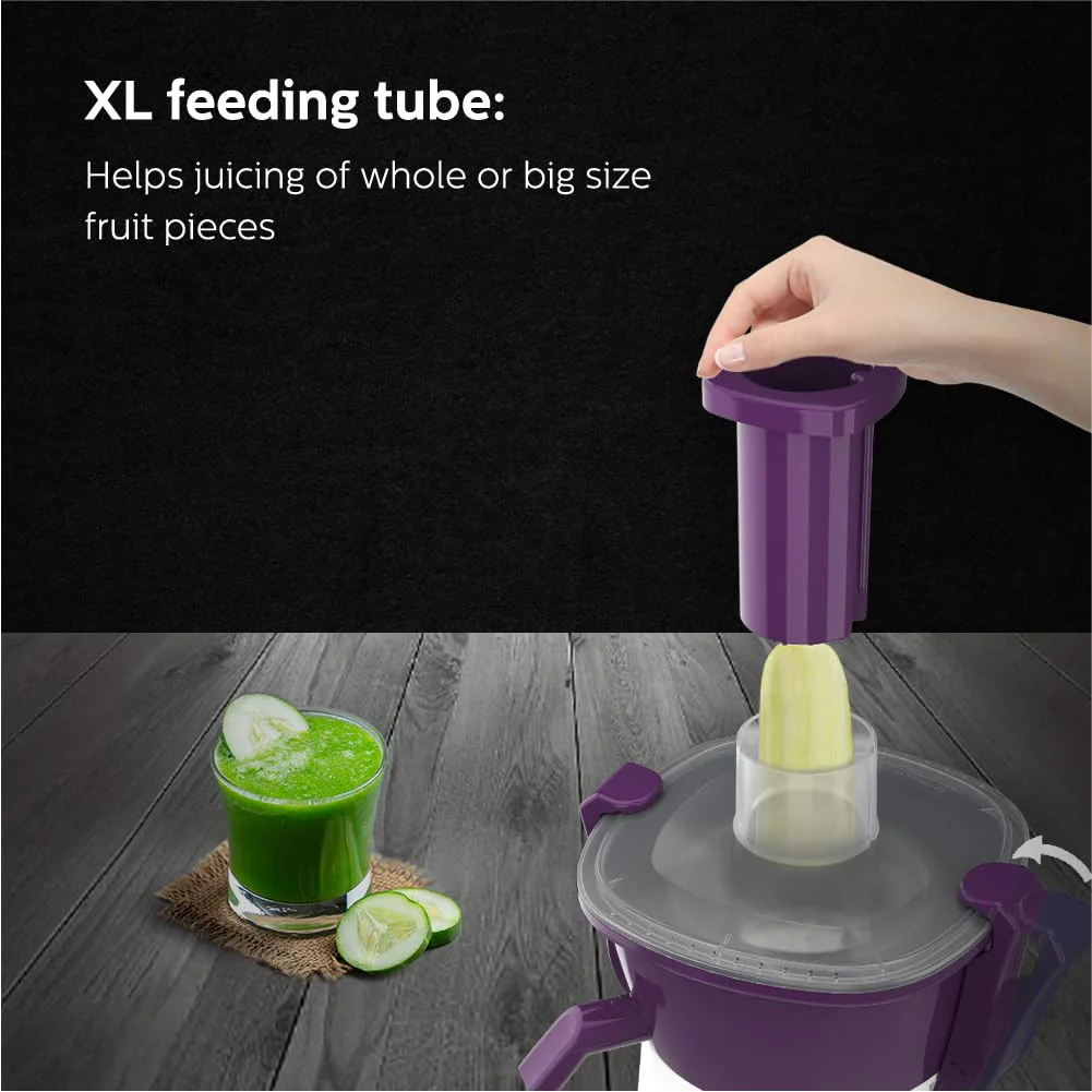 PHILIPS Hl7568/01 500 Watts Juicer Mixer Grinder With 3 Jars And Xl Feeding Tube, Quick And Easy Assembly - Image 6