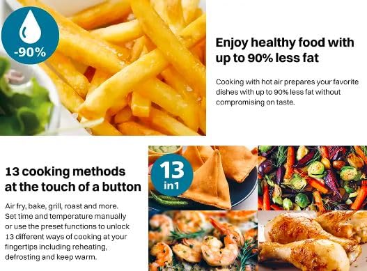 PHILIPS NA221/00 4.2L 1500 Watt Digital Air Fryer with Rapid Air Technology (Black) -NA221/00 (Open Box / Without Box) - Image 5