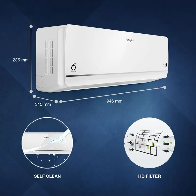 Whirlpool 1.5 Ton 5 Star, 3DCOOL Inverter Split AC (3DCOOL 15T 5S INV EXP S5M2PB1, Copper, Convertible 5-in-1 6th Sense Technology, 3D Technology, Stabilizer Free Operation, HD Filter White) - Image 3