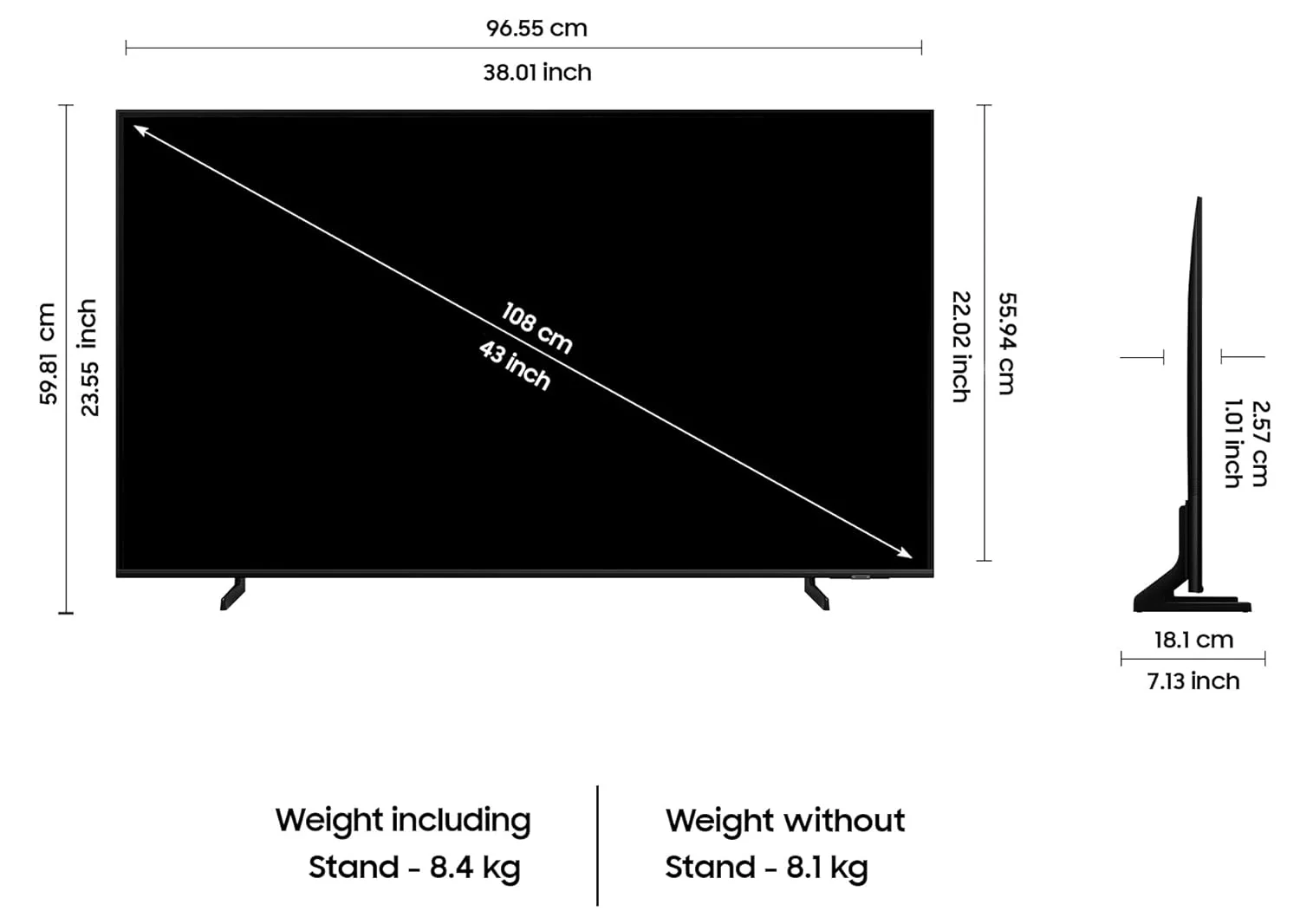 Samsung 108 cm (43 inches) 4K Ultra HD Smart QLED TV QA43Q60DAULXL (Black) (Open box / Without box) - Image 7