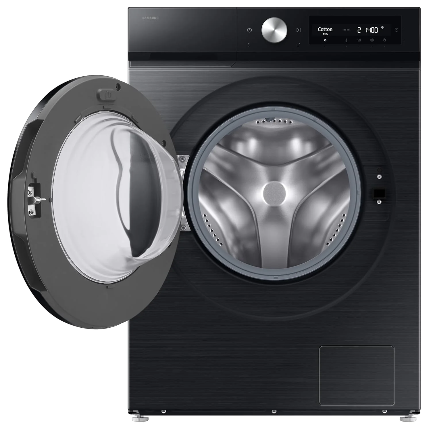 Samsung 12 kg (Wash) / 7 kg (Dry), 5 Star, AI EcoBubble, AI Control, AI Energy Mode, Air Wash, Hygiene Steam, Wi-Fi, Digital Inverter, Fully-Automatic Front Load Washer Dryer (WD12FB7B34GBTL, Black) - Image 2
