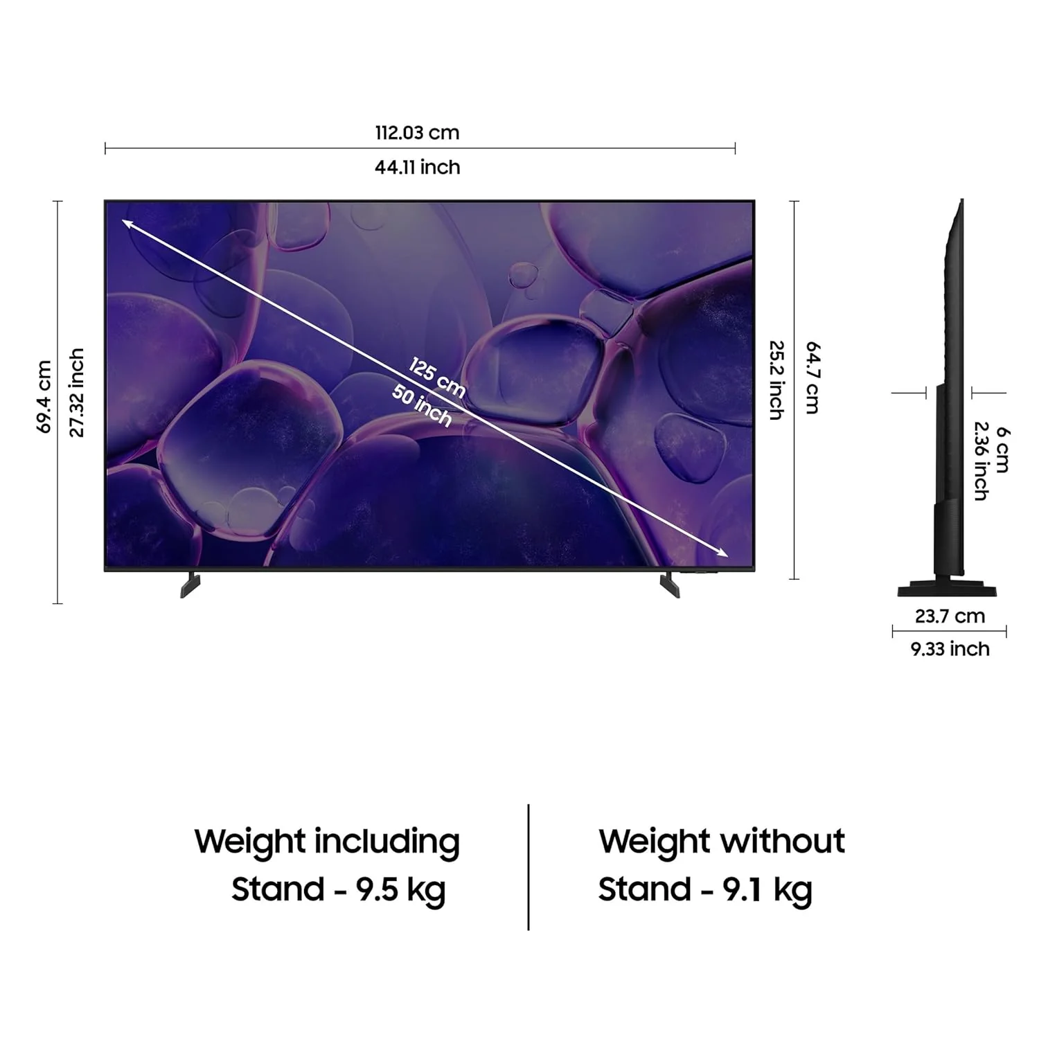Samsung 125 cm (50 inches) Crystal 4K Ultra HD Smart LED TV UA50U8600FULXL (Black) - Image 2