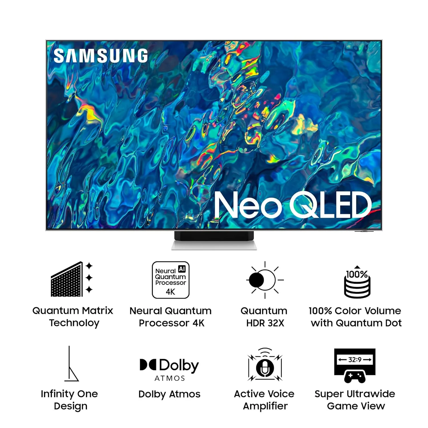 Samsung 138 cm (55 inches) 4K Ultra HD Smart NEO QLED TV QA55QN95BAKLXL (Bright Silver) - Image 8