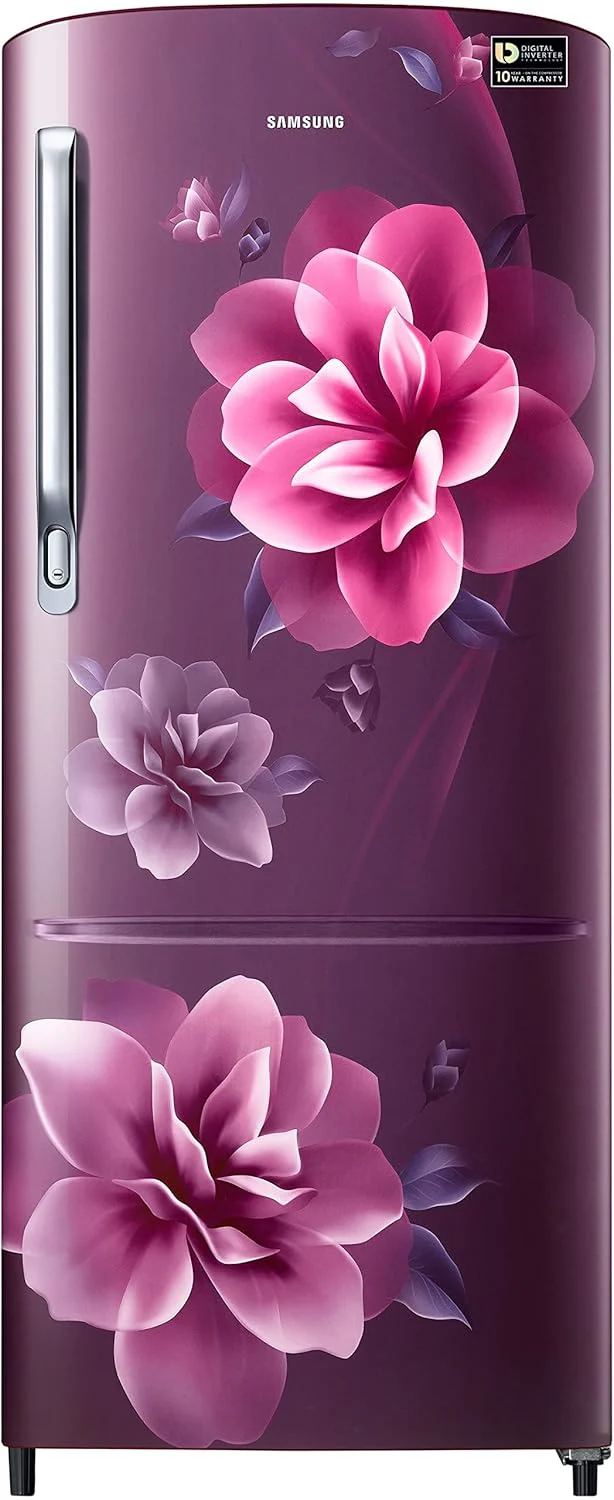 Samsung 183 L, 3 Star, Digital Inverter, Direct-Cool Single Door Refrigerator (RR20C2723CR/NL, Red, Camellia Purple)