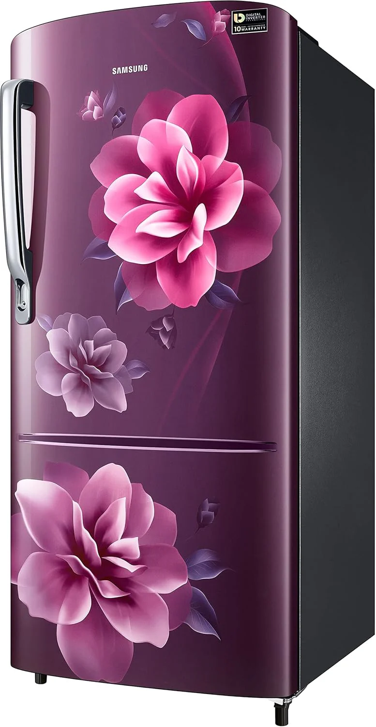 Samsung 183 L, 3 Star, Digital Inverter, Direct-Cool Single Door Refrigerator (RR20C2723CR/NL, Red, Camellia Purple) - Image 10