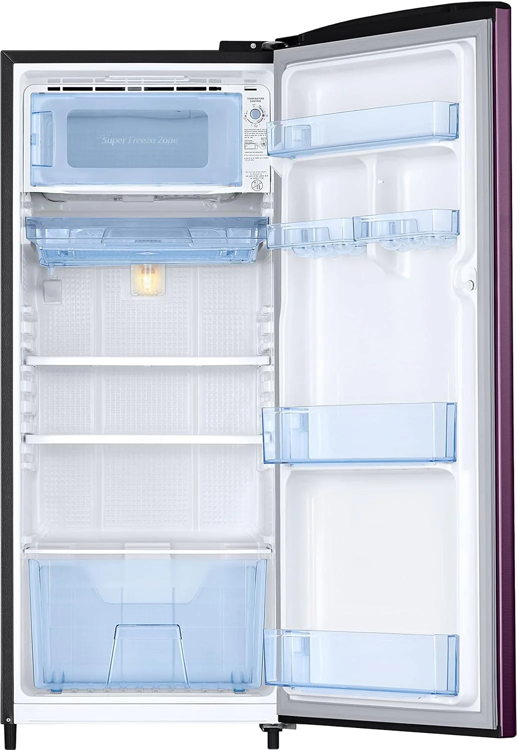 Samsung 183 L, 3 Star, Digital Inverter, Direct-Cool Single Door Refrigerator (RR20C2723CR/NL, Red, Camellia Purple) - Image 8