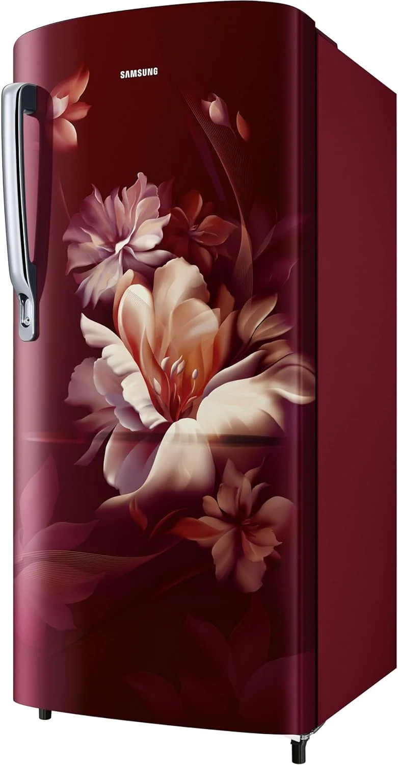 Samsung 183 L, 3 Star, Digital Inverter, Direct-Cool Single Door Refrigerator (RR20D2723RZ/NL, Midnight Blossom Red) - Image 6