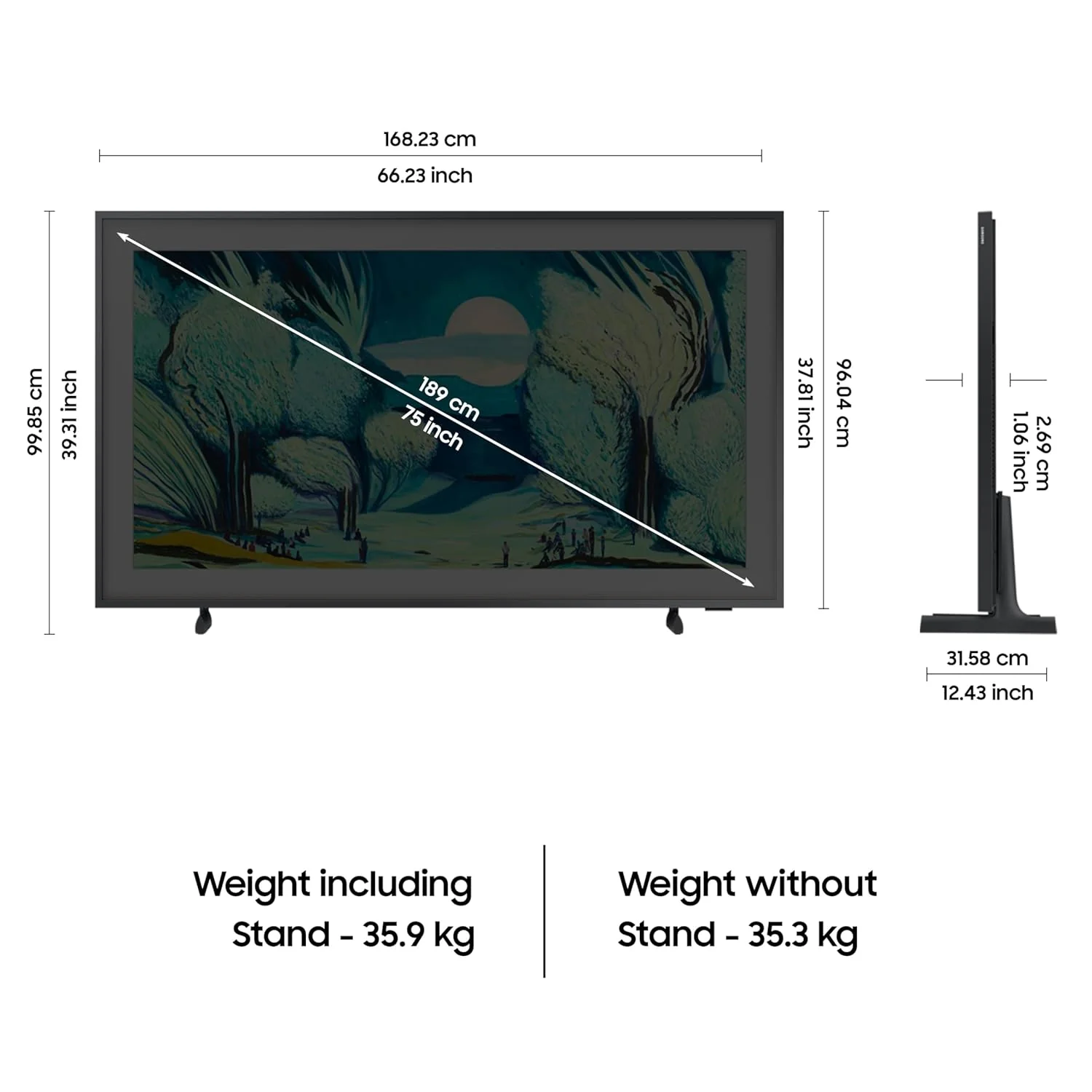 Samsung 189 cm (75 inches) The Frame Series 4K Ultra HD Smart QLED TV QA75LS03FAUXXL - Image 5