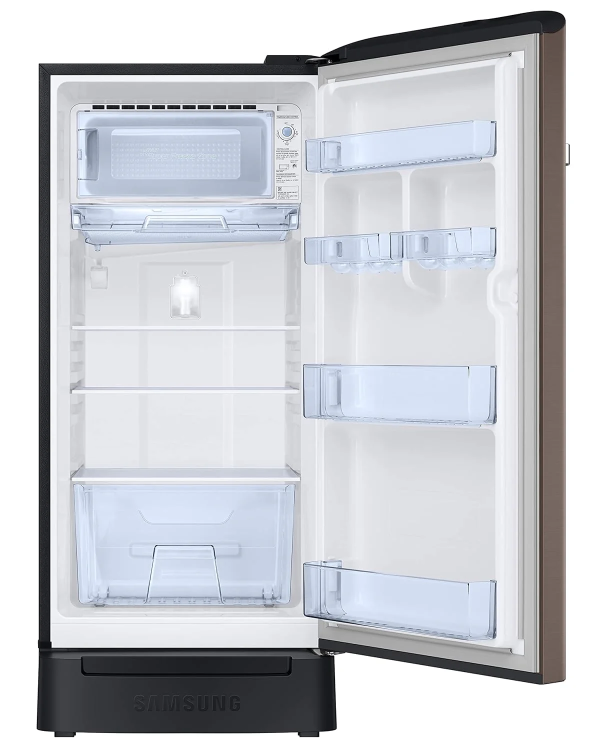 Samsung 189L 5 Star Inverter Direct-Cool Single Door Refrigerator Appliance (RR21C2H25DX/HL,Luxe Brown) Base Stand Drawer - Image 8