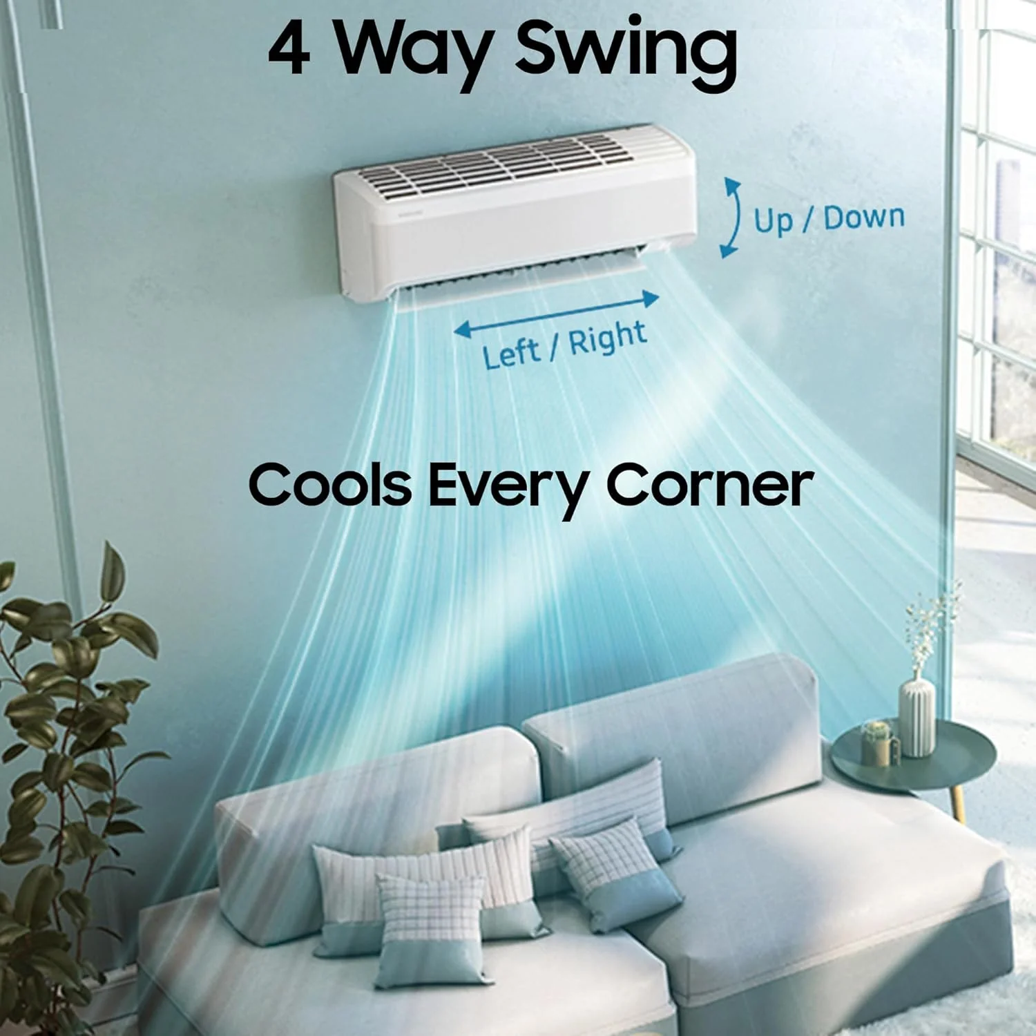 Samsung 2 Ton 3 Star AI Inverter Smart Windfree Split AC (BESPOKE AI, Energy Saving, Wi-Fi, Voice Control, Powerful Cooling, 100% Copper,4 Way swing, Convertible 5in1, AR60F24D13WNNA, White) - Image 3