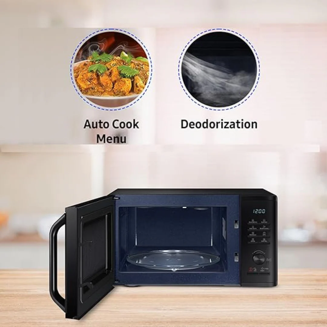Samsung 23 L Grill Microwave Oven (MG23A3515AK/TL, Black, Various Auto Cook Programs, Keep Warm, Quick Defrost, LED Display, Ceramic Enamel Cavity, Wire Rack with 10 year warranty) - Image 7