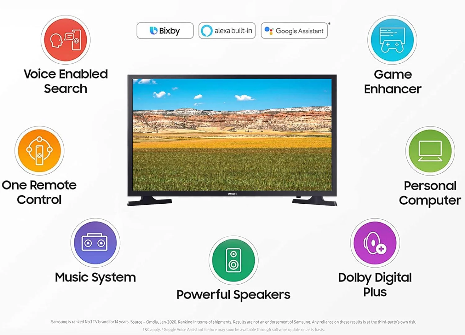 Samsung 32 Inch HD Ready Smart LED TV UA32T4450, WiFi, OTT Apps (open Box / Without box) - Image 2