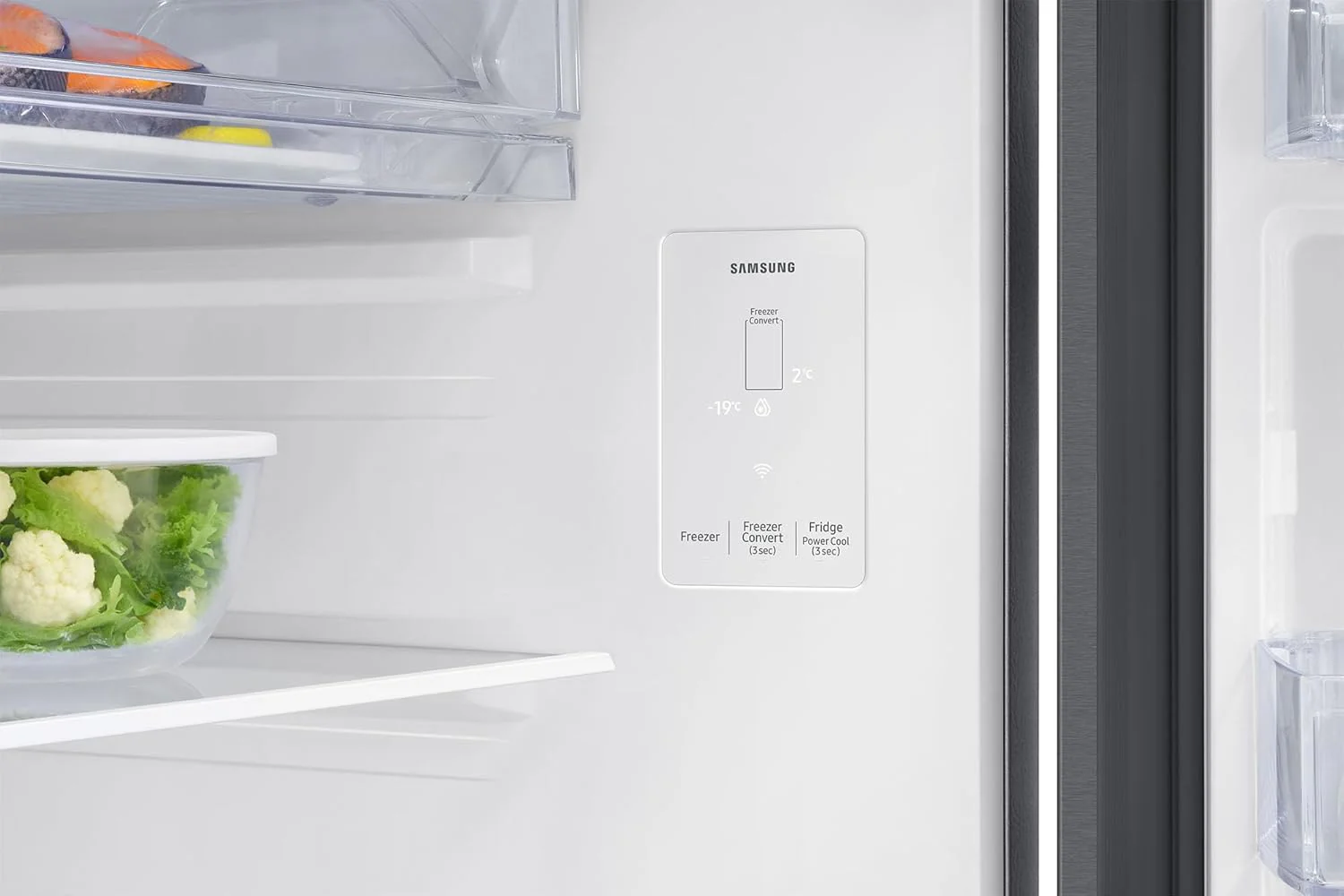 Samsung 350 L, 3 Star, Convertible 5-in-1, Digital Inverter, Frost Free Double Door, WiFi Enabled Bespoke AI Refrigerator (RT38DG5A4DSLHL, Real Steel, Silver) - Image 2