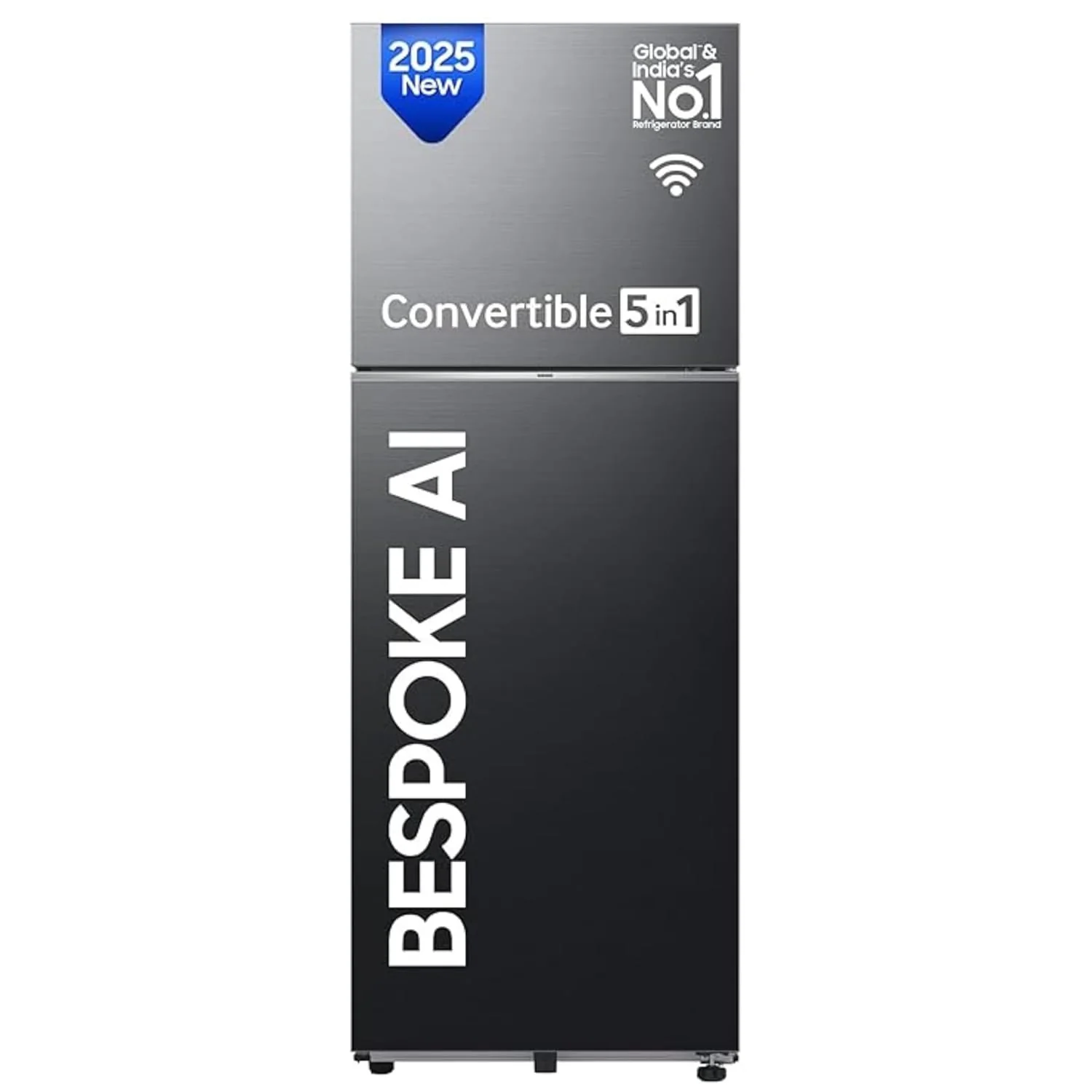 Samsung 396 L, 2 Star, Convertible 5-in-1, Digital Inverter, Frost Free Double Door, Bespoke AI WiFi Enabled Refrigerator (RT41DG6A2BB1, Black Matte, 2025 Model)