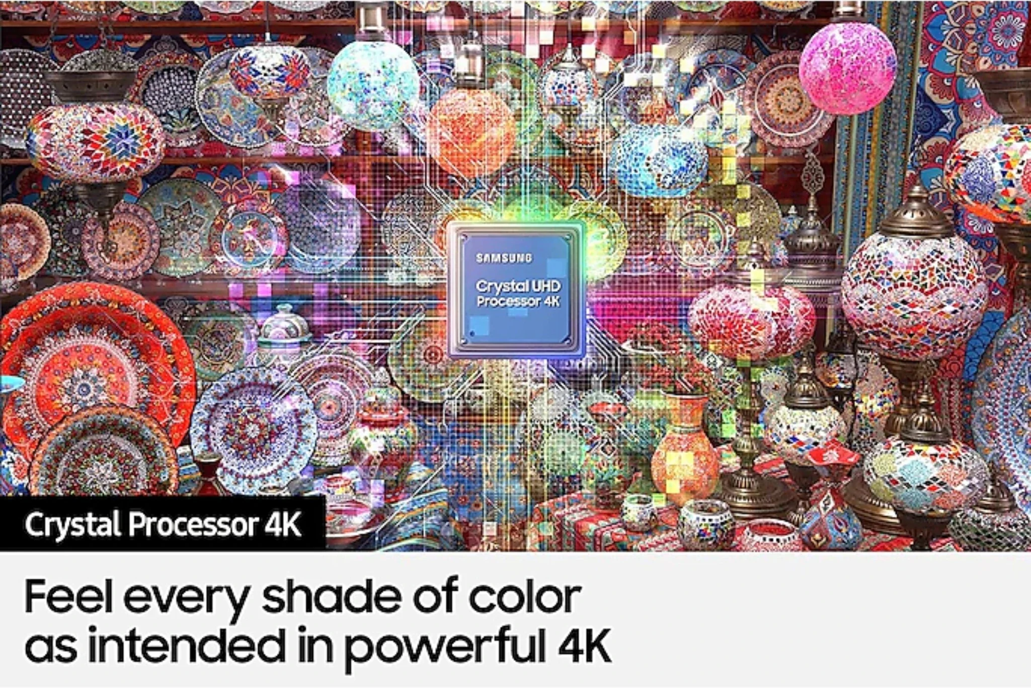 Samsung 65 Inch Crystal UHD 4K Smart TV 65BU8000, Tizen OS, Crystal Processor 4K, HDR (Open box / Without box) - Image 2
