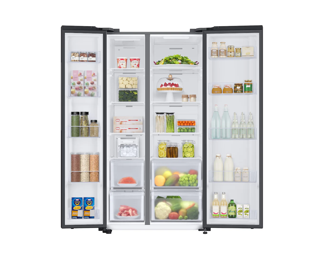 Samsung 653 L, 3 Star, Frost Free, Double Door, Convertible 5-in-1 Digital Inverter, Side By Side AI Enabled Smart Refrigerator with WiFi (RS76CG8103B1HL, Black Matte/Black DOI) - Image 3