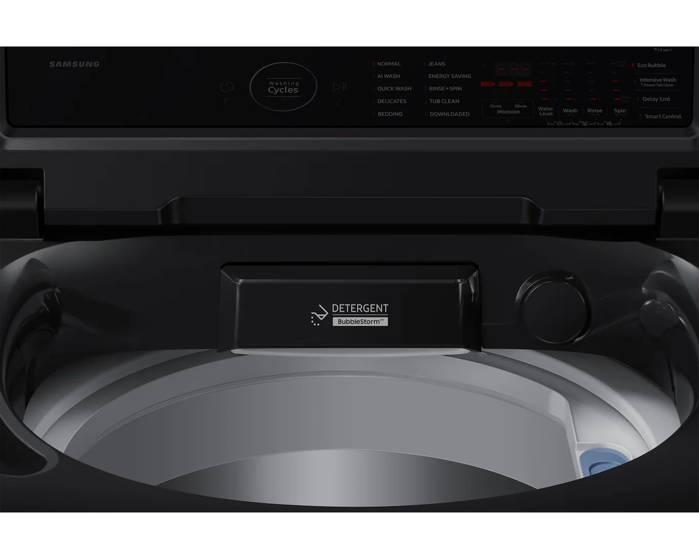 Samsung 8 Kg, 5 Star, AI Energy Mode Wash, Ecobubble, AI VRT+, Super Speed, Soft Closing Door, Wi-Fi, Digital Inverter, Fully-Automatic Top Load Washing Machine (WA80F08E2BTL, Black Caviar) - Image 3