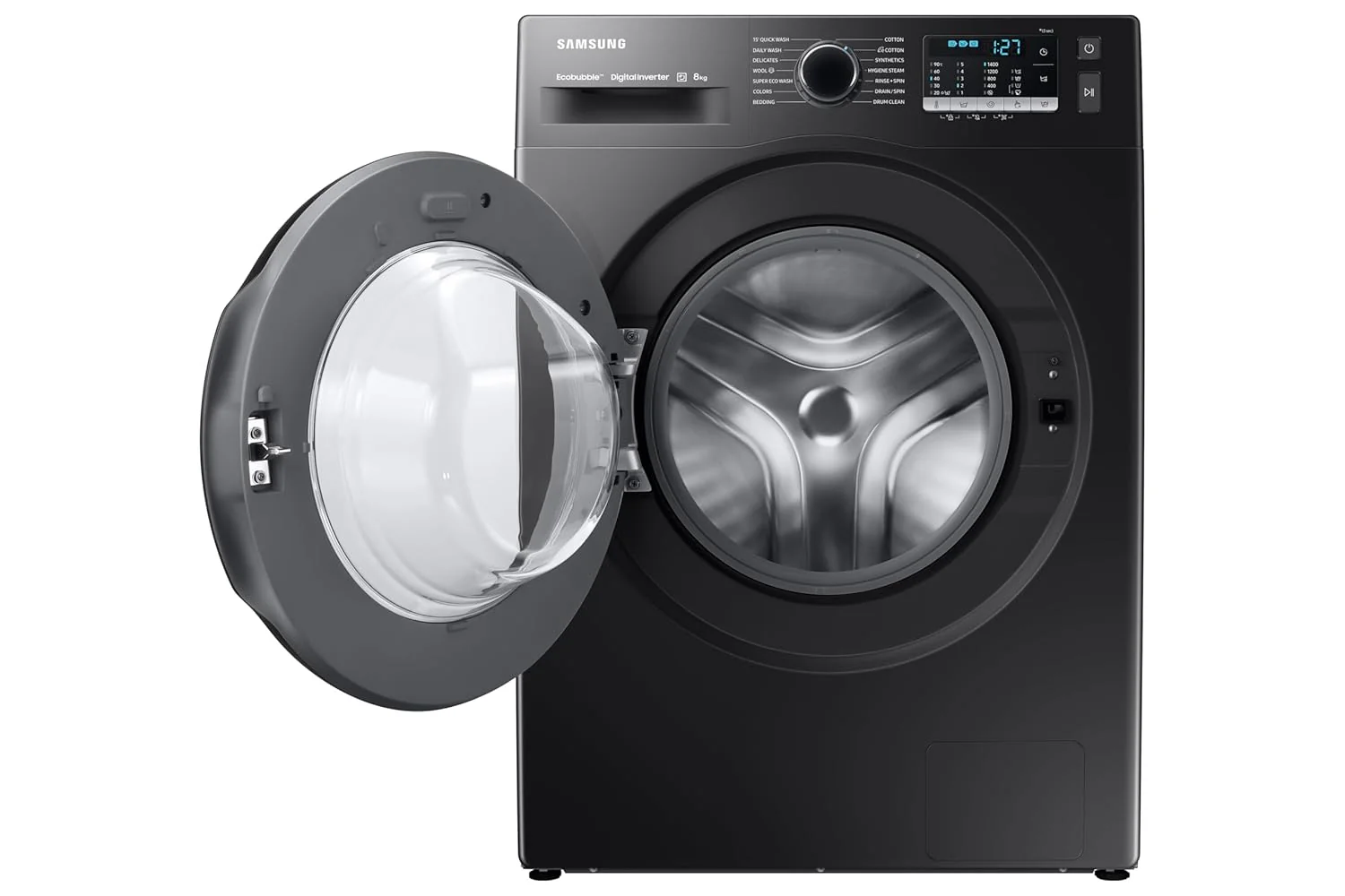Samsung 8 kg, Hygiene Steam with Inbuilt Heater, Digital Inverter, Fully-Automatic Front Load Washing Machine (WW80TA046AB1TL, Black) - Image 2