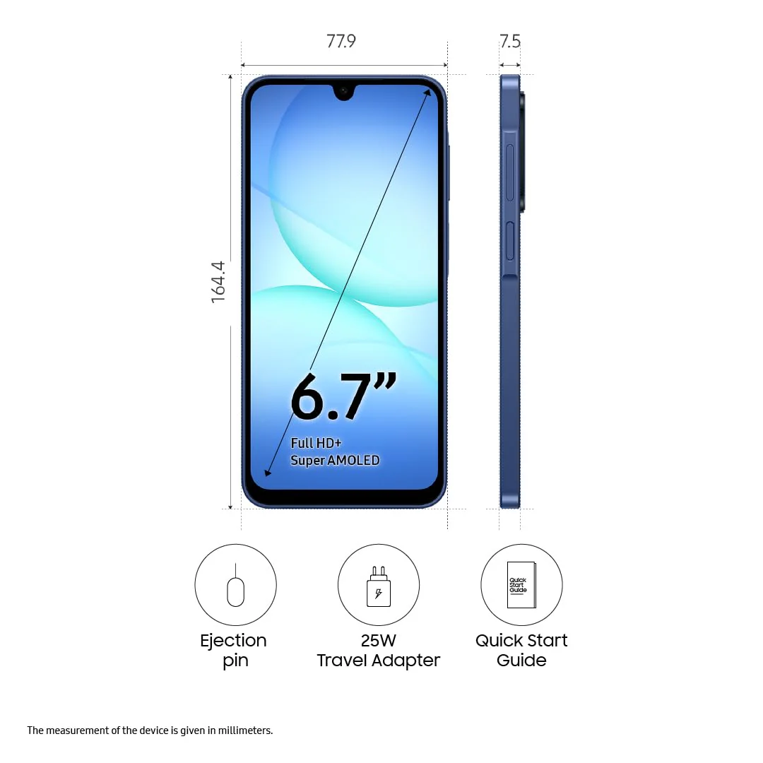 Samsung Galaxy A17 5G (Blue, 6GB RAM, 128GB Storage) | with Travel Adapter | 50 MP No Shake Camera | Gemini Live | Circle to Search | Super AMOLED | Corning Gorilla Glass Victus | 7.5mm Sleek | AI - Image 14