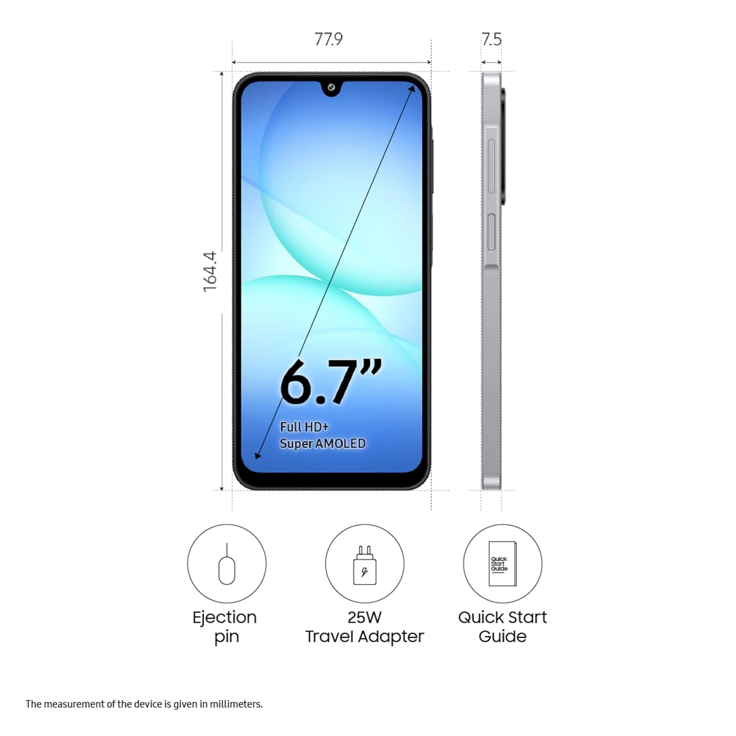 Samsung Galaxy A17 5G (Gray, 8GB RAM, 256GB Storage) | with Travel Adapter | 50 MP No Shake Camera | Gemini Live | Circle to Search | Super AMOLED | Corning Gorilla Glass Victus | 7.5mm Sleek | AI - Image 3