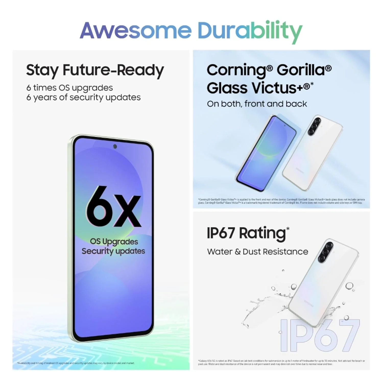 Samsung Galaxy A36 5G (Awesome White, 8GB, 128GB) | Gemini Live | Awesome Intelligence (AI): Circle to Search, My Filter, Object Eraser | 4nm Snapdragon Processor | Flagship Grade Camera - Image 2
