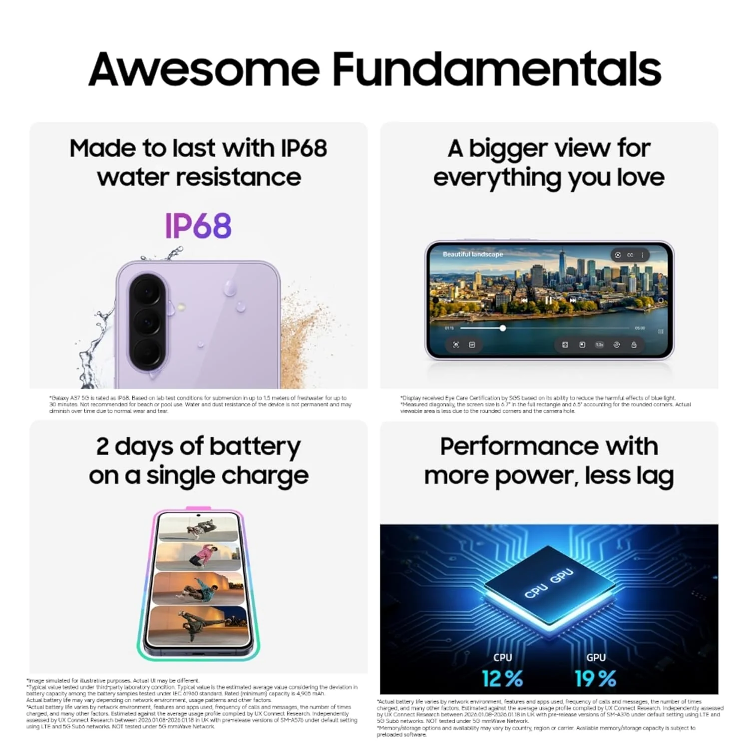 Samsung Galaxy A37 5G (Awesome Graygreen, 8GB RAM, 128GB Storage), Agentic AI, Triple Camera with Nightography Video, 2 Days Battery Life, 6 Gen OS Upgrades, IP68, 7.4mm Sleek - Image 4