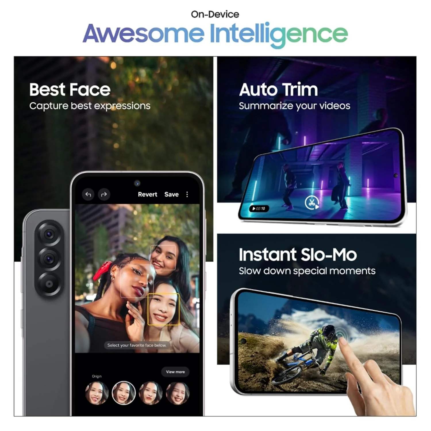 Samsung Galaxy A56 5G (Awesome Graphite, 12GB, 256GB) | Metal Frame | Gemini Live | Awesome Intelligence (AI): Circle to Search, Instant Slo-Mo, Auto-Trim, Object Eraser | Flagship Grade Camera - Image 2