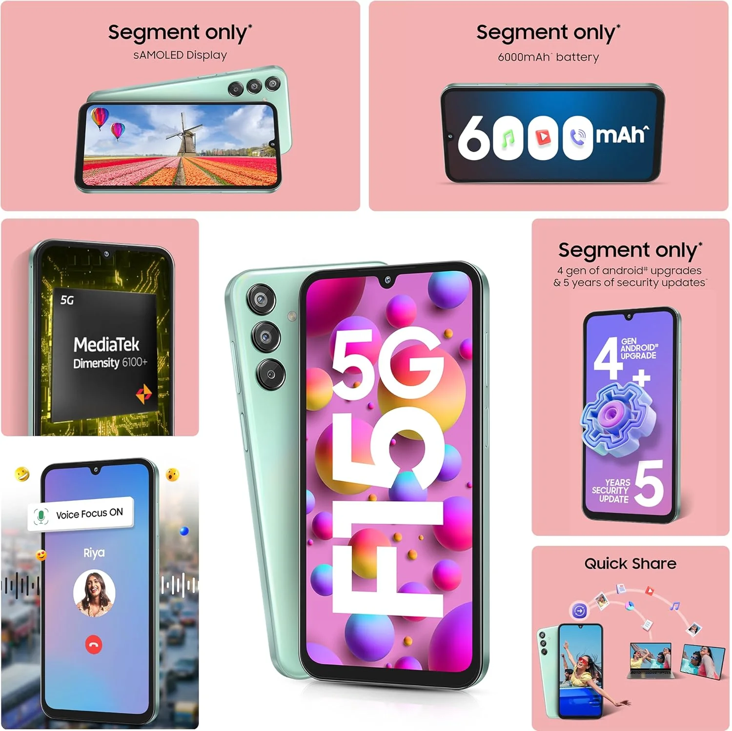Samsung Galaxy F15 5G (4GB RAM, 128GB Storage) – 6000mAh Battery | sAMOLED Display | 50MP Triple Camera - Image 3