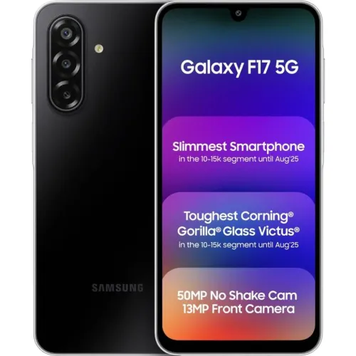Samsung Galaxy F17 5G (4GB RAM / 128GB Storage) 6x OS Upgrades | AMOLED Display | Corning Gorilla Glass Victus & IP54 (Neo Black)