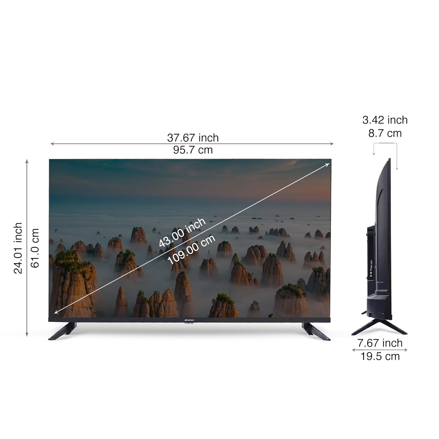 SANSUI 2025 New Launch 109cm (43)| Full HD Smart Coolita TV | Dolby Audio | Surround Sound | Bezel-Less Disign | A+ Panel | 60Hz Refresh Rate LED TV JSWG43CSFHD (Black) - Image 11