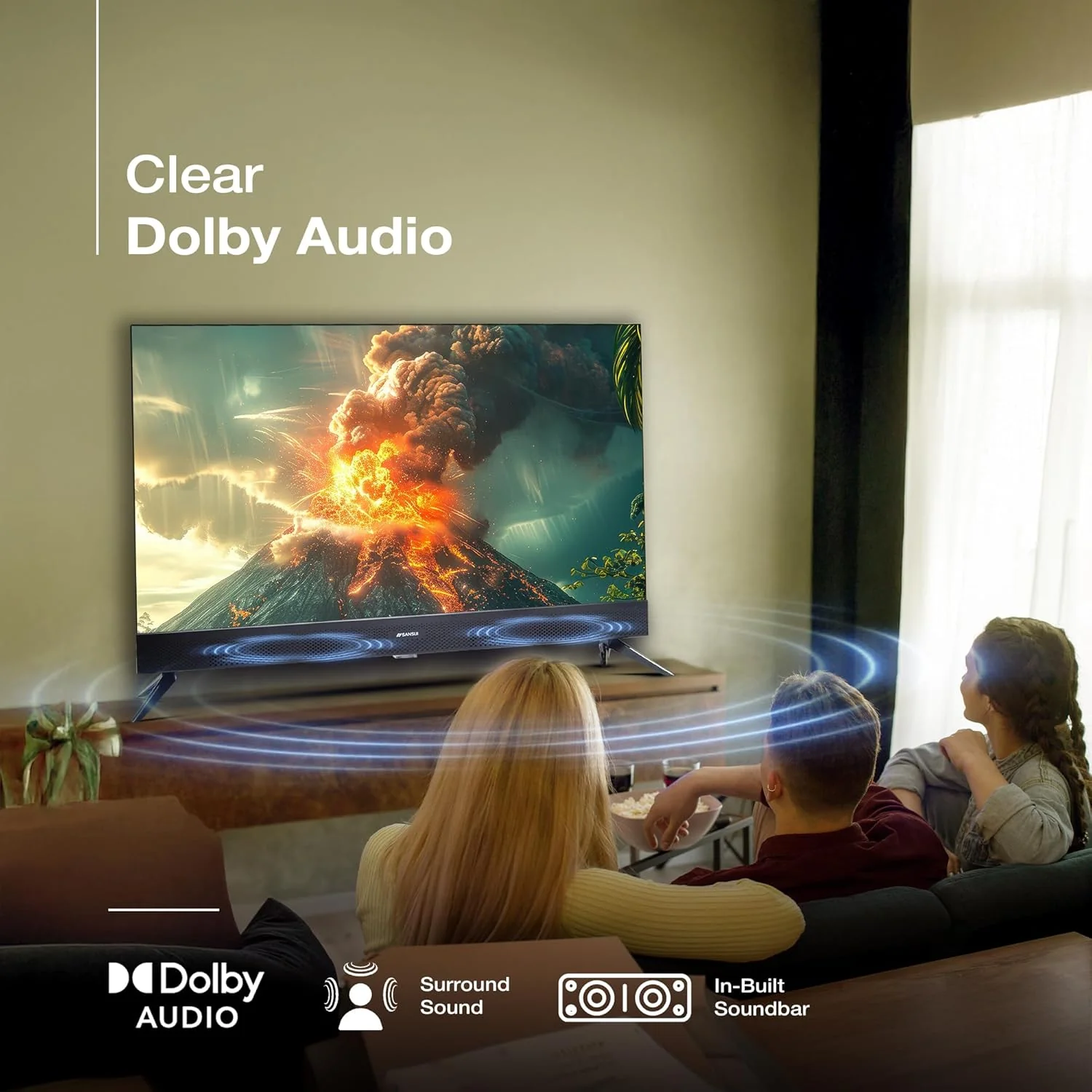 SANSUI 2025 New Launch 80 cm (32) | QLED HD Smart Coolita 3.0 with in Built Sound Bar| Dolby Audio | Surround Sound | 60Hz Refresh Rate| A+ Panel LED TV (JSS32CSQLED) - Image 4