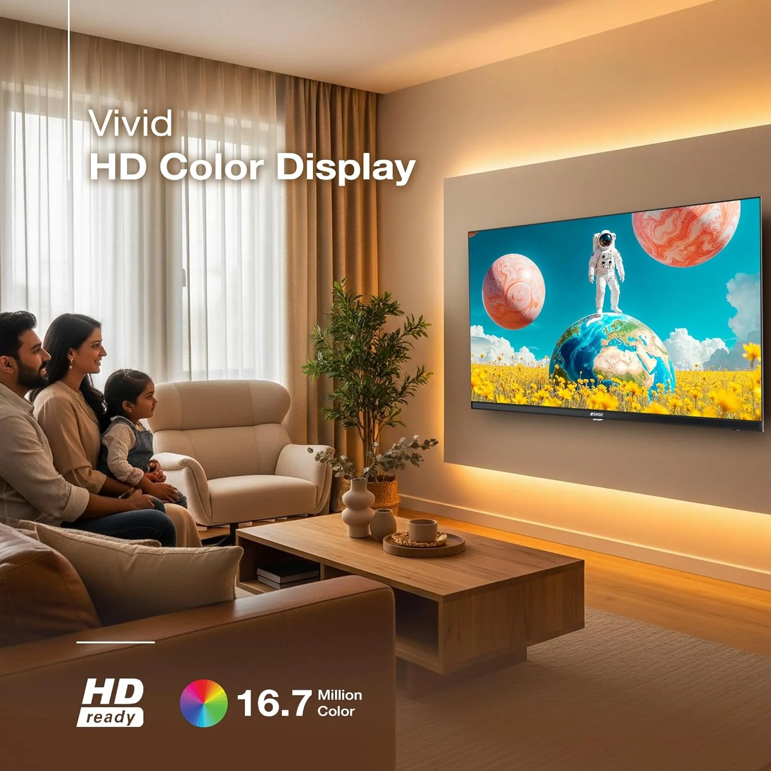 SANSUI 80 cm (32)| HD Ready Smart Coolita TV | Dolby Audio| Surround Sound | A+ Panel | 16.7 Million Colors | Wi-Fi Enabled| 60Hz Refresh Rate LED TV (JSWP32CSHD) - Image 2
