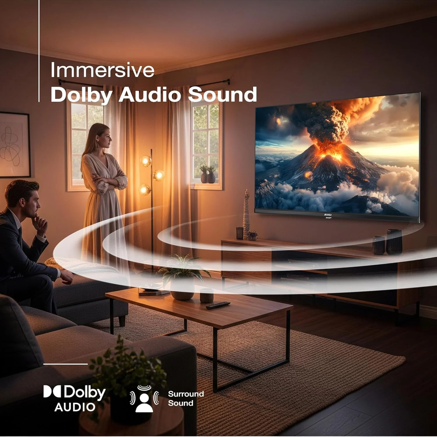 SANSUI 80 cm (32)| HD Ready Smart Coolita TV | Dolby Audio| Surround Sound | A+ Panel | 16.7 Million Colors | Wi-Fi Enabled| 60Hz Refresh Rate LED TV (JSWP32CSHD) - Image 4