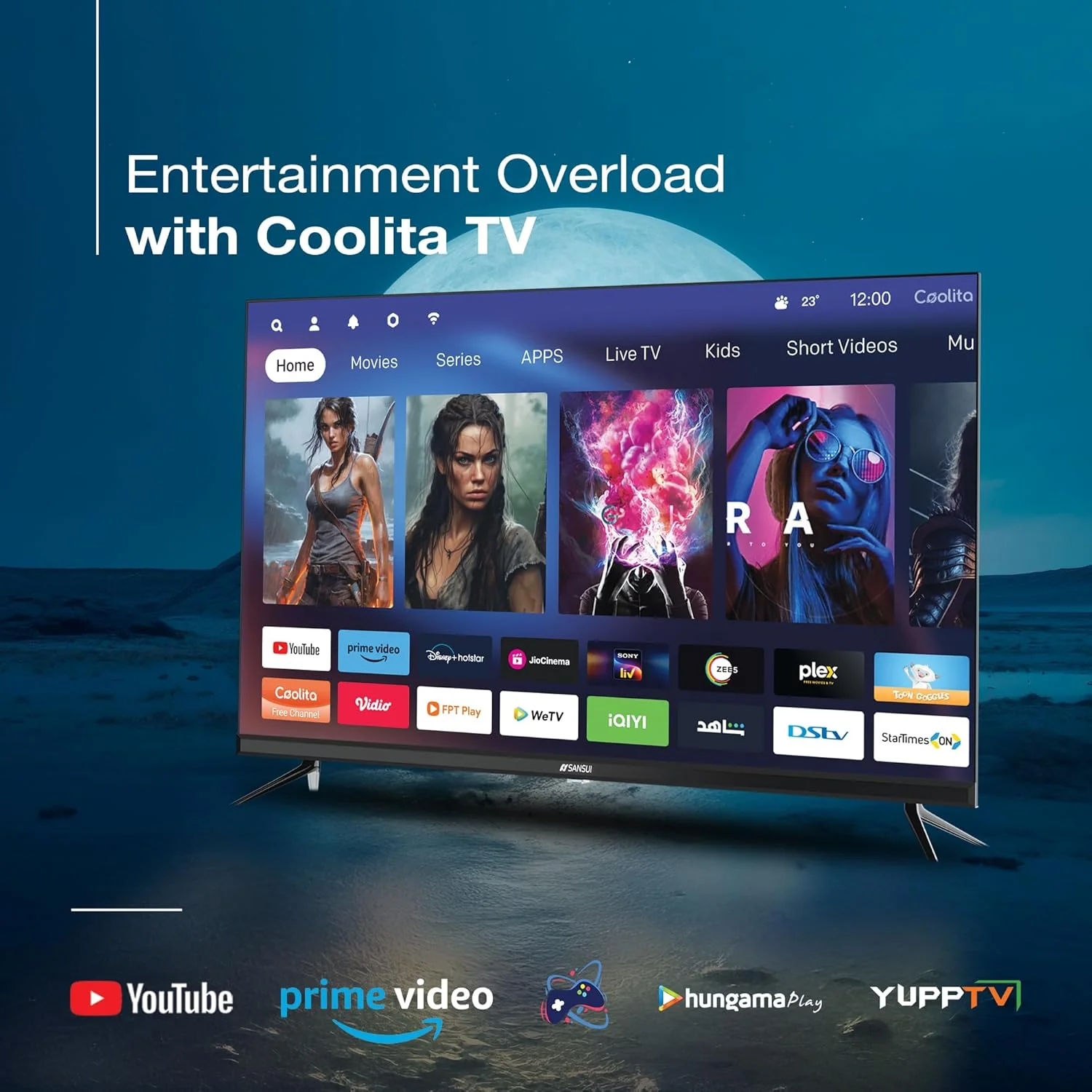 SANSUI 80 cm (32)| HD Ready Smart Coolita TV | Dolby Audio| Surround Sound | A+ Panel | 16.7 Million Colors | Wi-Fi Enabled| 60Hz Refresh Rate LED TV (JSWP32CSHD) - Image 6