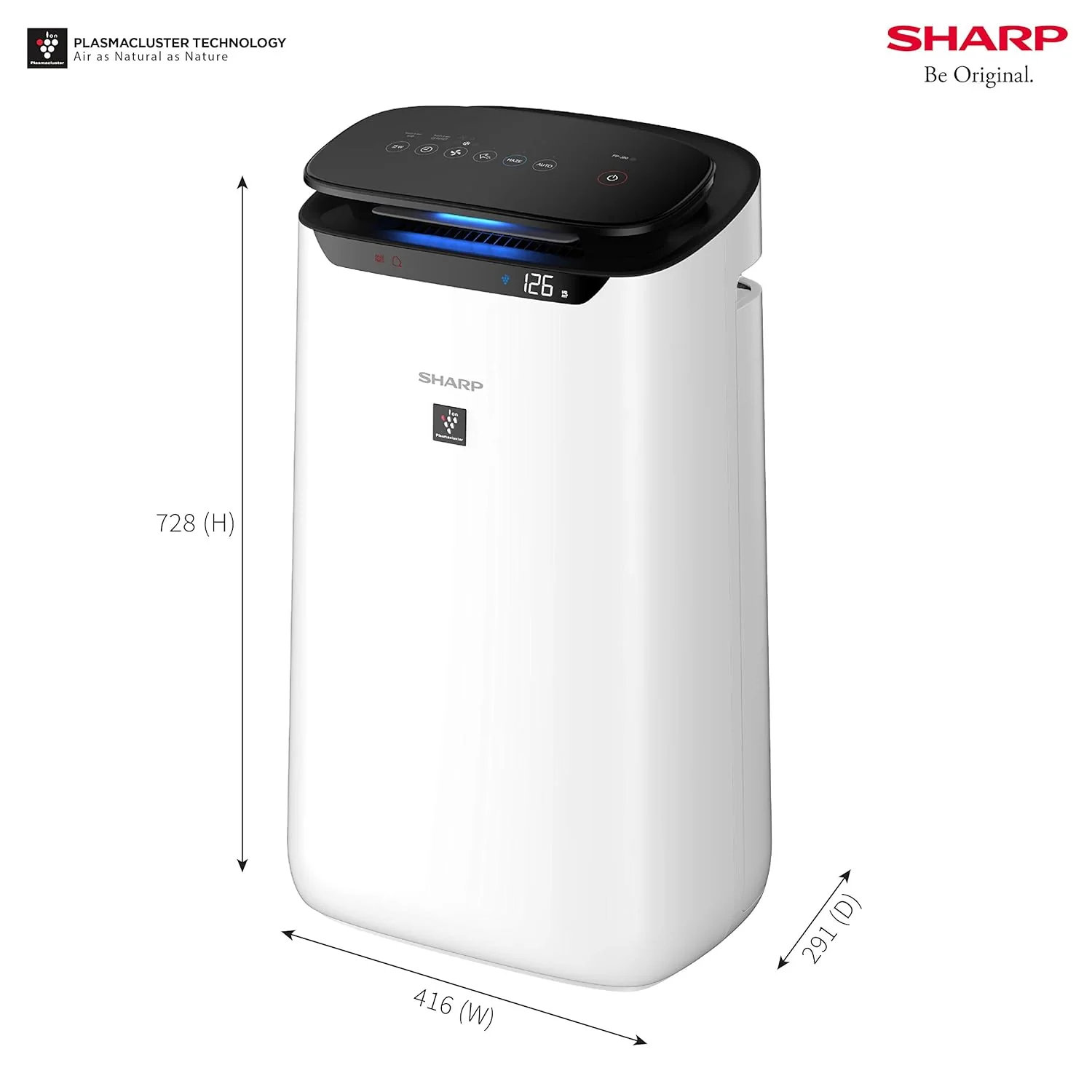 SHARP Room Air Purifier Fp-J60M-W With High Density Plasmacluster Ion Technology, Haze Mode, Sleep Mode And Anti-Pollen Mode | Coverage Area: Upto 550 Ft², White - Image 7