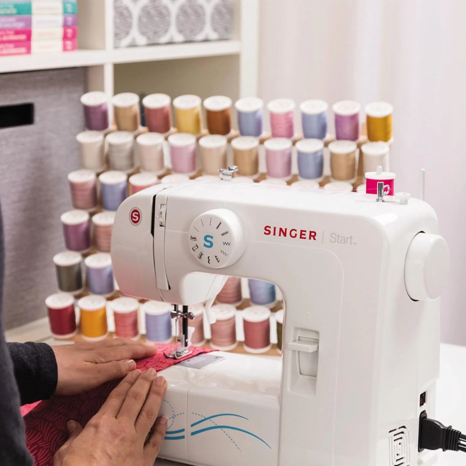 Singer 1304 Sewing Machine, 6 Built-in Stitches, 19 Stitches Functions with 70W Powerful motor &amp; Feed dog with106 Teeth in 6 Rows (White)-Get Free Online Interactive Master Class - Image 6