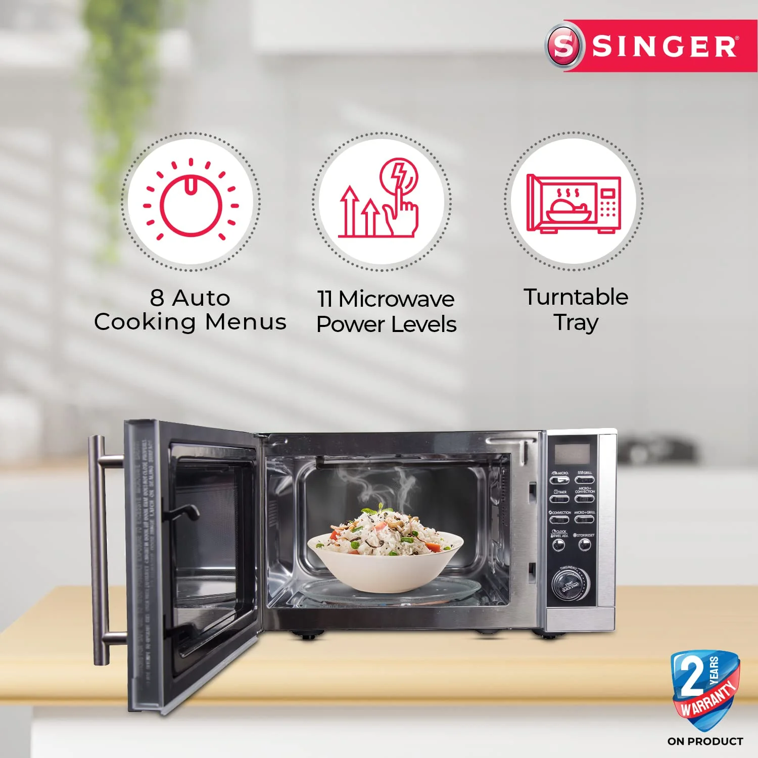 Singer 25L Microwave Oven – Convection, Grill, 1950W, Auto Cook (Open Box / Without Box) - Image 5