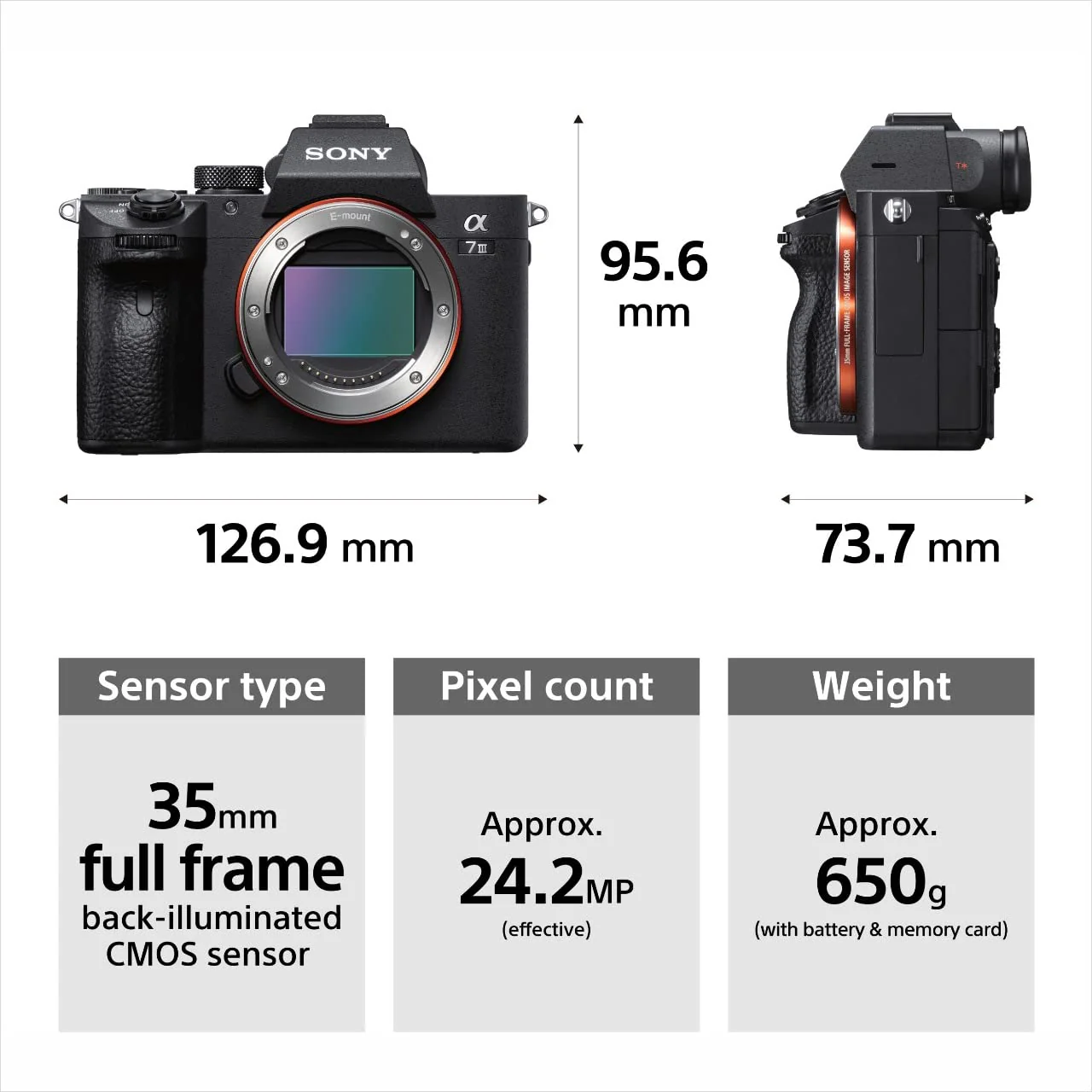 Sony Alpha ILCE-7M3K Full-Frame 24.2MP Mirrorless Digital SLR Camera with 28-70mm Zoom Lens | 4K Full Frame | Real-Time Eye Auto Focus | Tiltable LCD, Low Light Camera - Black - Image 2