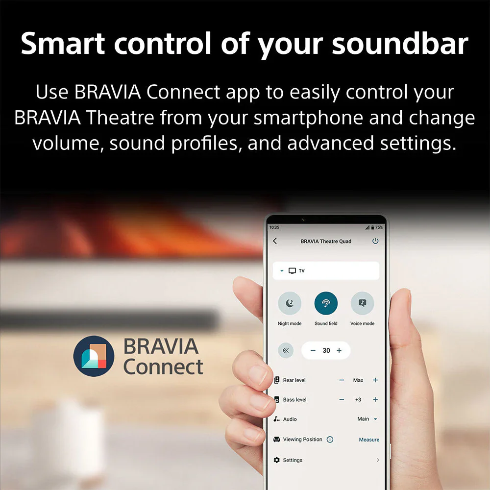 Sony Bravia Theatre Bar 8(HT-A8000) with 360 SSM,IMAX,Dolby Atmos/DTSx Premium Soundbar Home Theatre System with subwoofer SW3 &amp; Rear Speaker SA-RS3S(360 RA,Voice Zoom3,8K/4K HDR,HDMI eArc,BT),Black HT-A8000 + SA-SW3 + SA-RS3S - Image 2