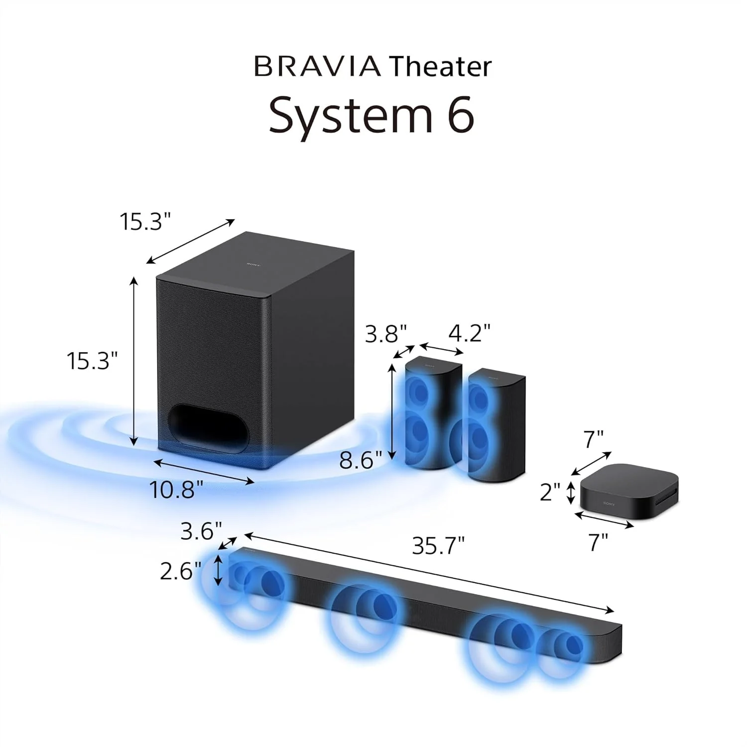 Sony Bravia Theatre System 6(HT-S60) Real 5.1ch 1000W,Dolby Atmos/DTS:X Soundbar Home Theatre with Powerful subwoofer &amp; Wireless Rear Speakers,Voice Zoom3,BCA App, Bluetooth,HDMI eARC - Image 10
