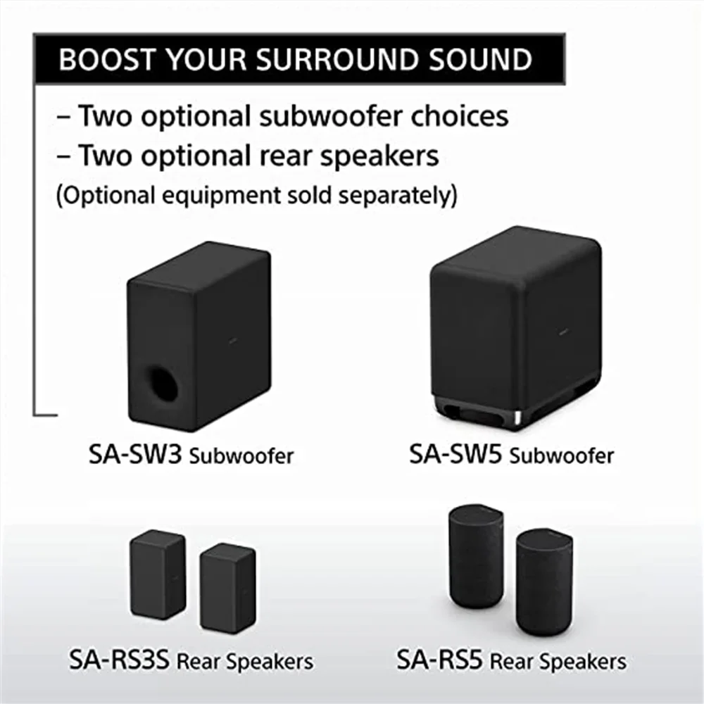 Sony HT-A3000 3.1ch 360 Spatial Sound Mapping SoundbarHome theatre system with Dolby Atmos and wireless Subwoofer SA-SW5 ( 550W,Bluetooth, Hi Res Audio, 360 RA,HDMI eArc &amp; Optical Connectivity) - Image 5
