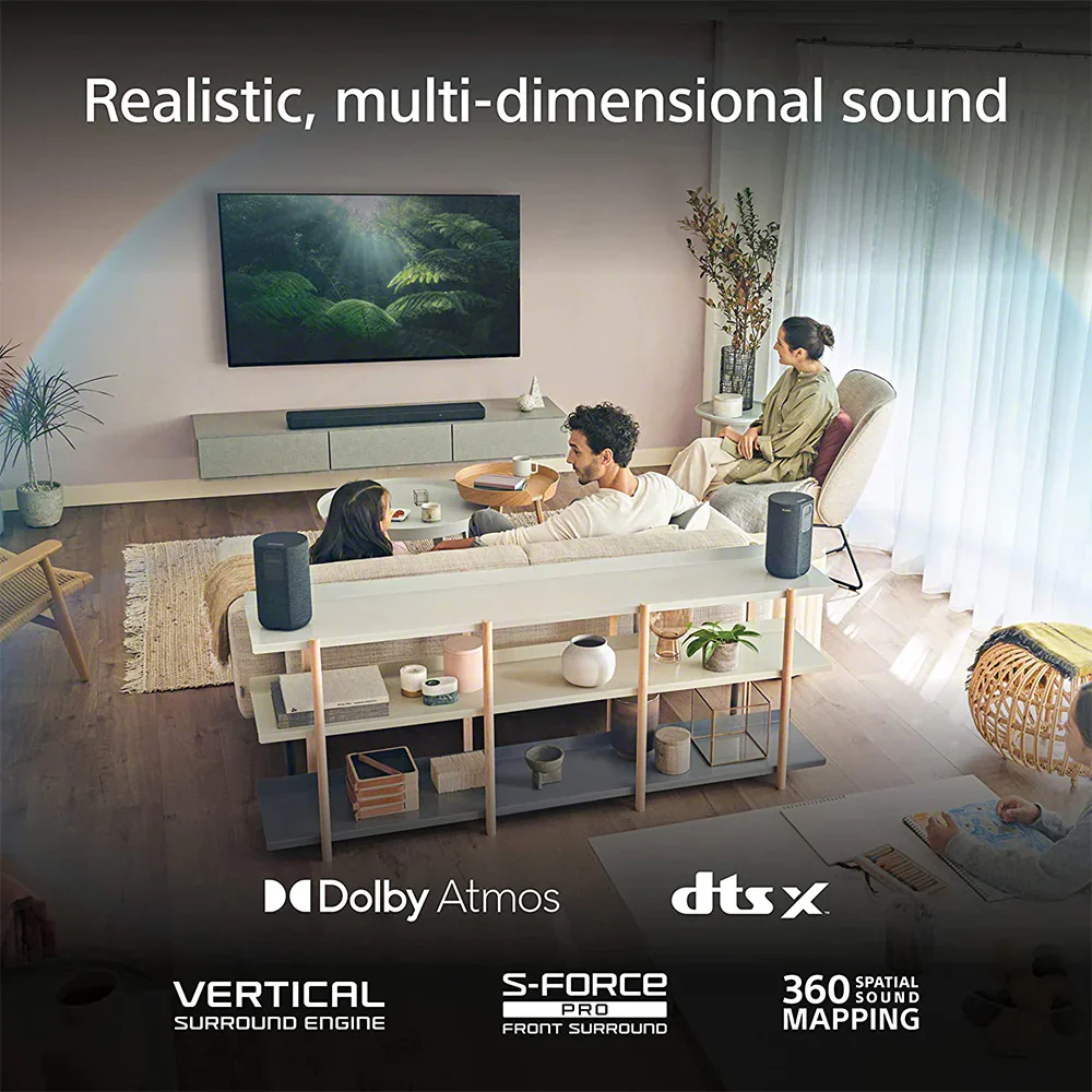 Sony HT-A3000 5.1ch 360 Spatial Sound Mapping SoundbarHome theatre system with Dolby Atmos and wireless Subwoofer SA-SW5 & Rear Speaker SA-RS3S( 650W,Bluetooth,360 RA,HDMI eArc & Optical Connectivity) - Image 3