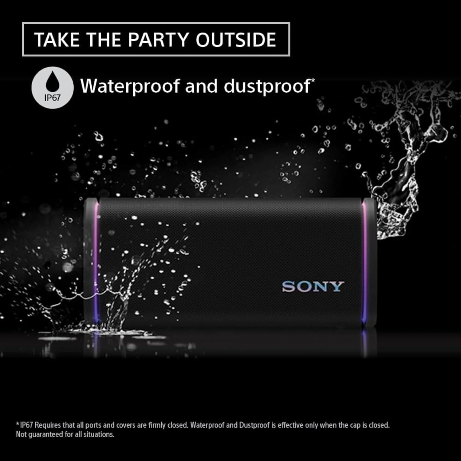 Sony New Launch ULT Field 5 Bluetooth Wireless Speaker with Massive Bass|360° Party Light|25hrs Playtime|IP67|Shoulder Strap|Quick Charge|Built in Powerbank|Party Connect(SRS-ULT50)-Black - Image 3