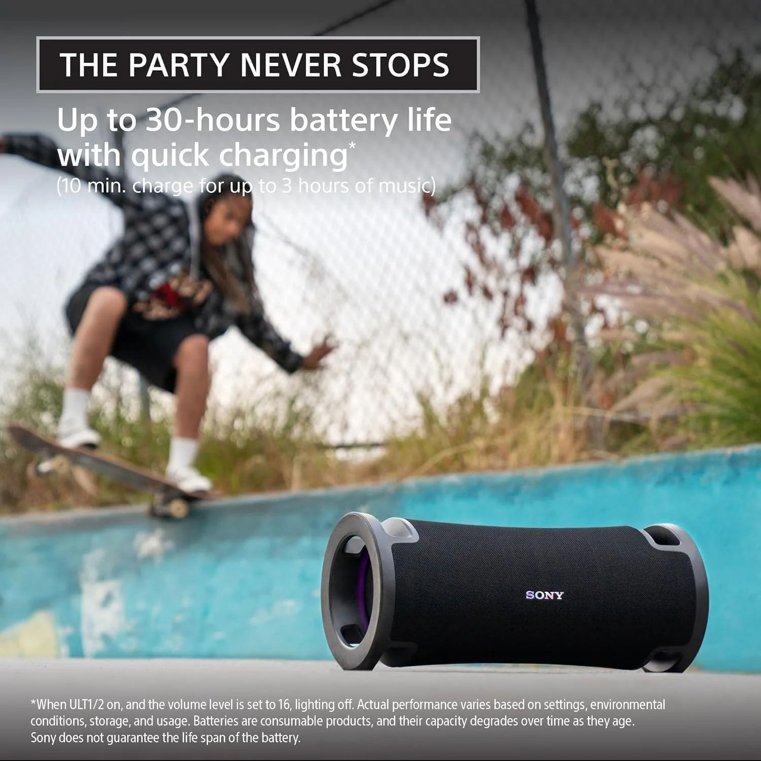 Sony New Launch ULT Field 7 Wireless Bluetooth Portable Speaker with 30Hrs Battery, ULT Button(2 Modes) for Massive Bass, Comfortable Handle,Colourful Light,Waterproof,Dustproof,Karaoke,Party Connect - Image 2