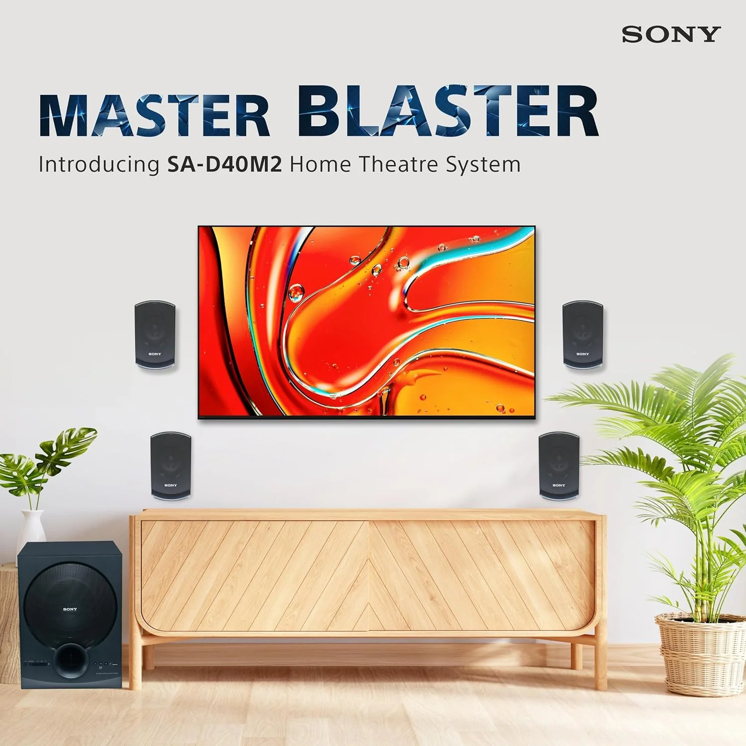 Sony New SA-D40M2 4.1ch Home Theatre/PC Speaker System with 100W Power Output and Powerful Subwoofer - Black - Image 2