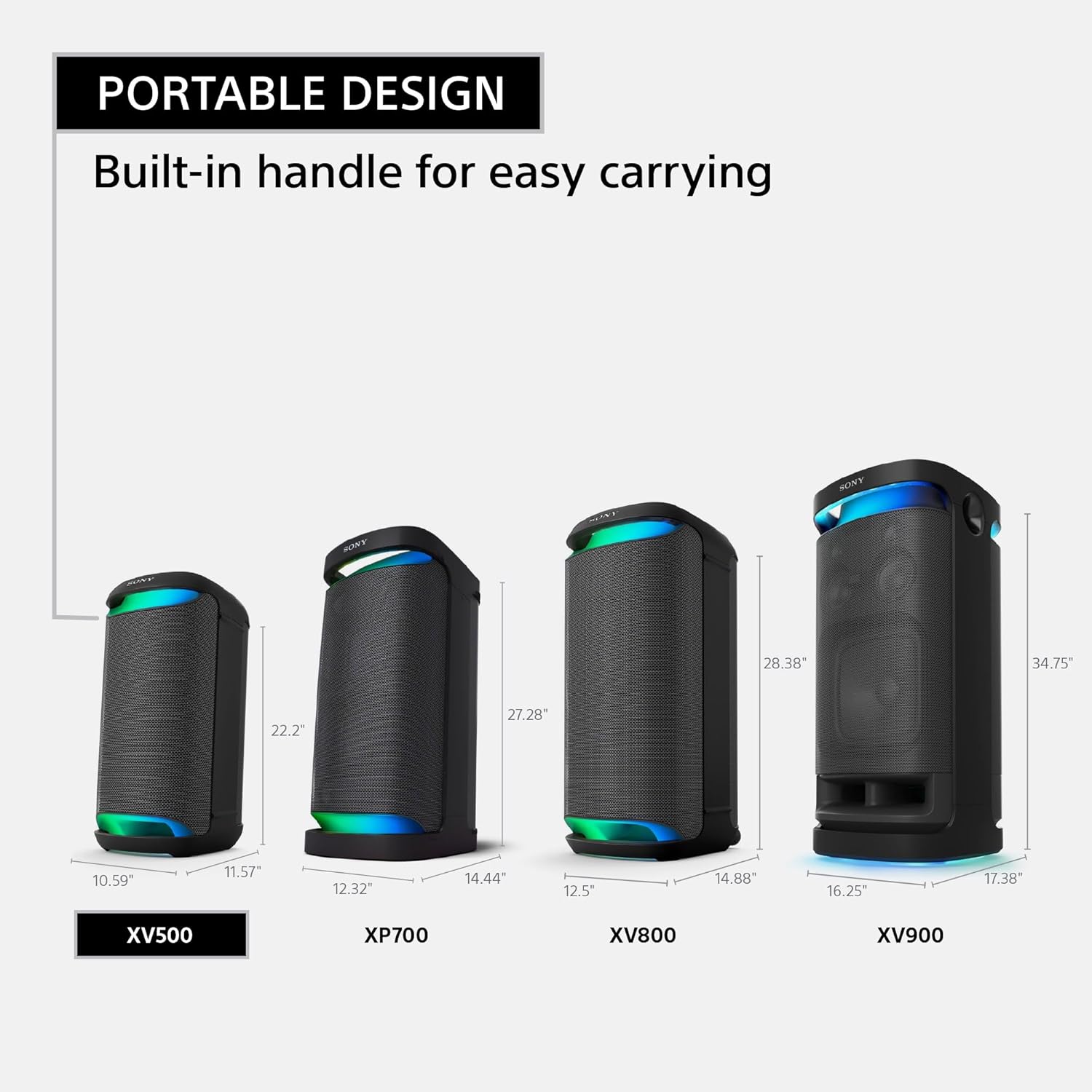 Sony New SRS-XV500 Wireless Portable Bluetooth Karaoke Party Speaker | IPX4 Splash-Proof | 25 Hrs Battery | Mega Bass | Built-in Power Bank | Ambient Lights | Guitar & MIC- 2024 Model - Image 7