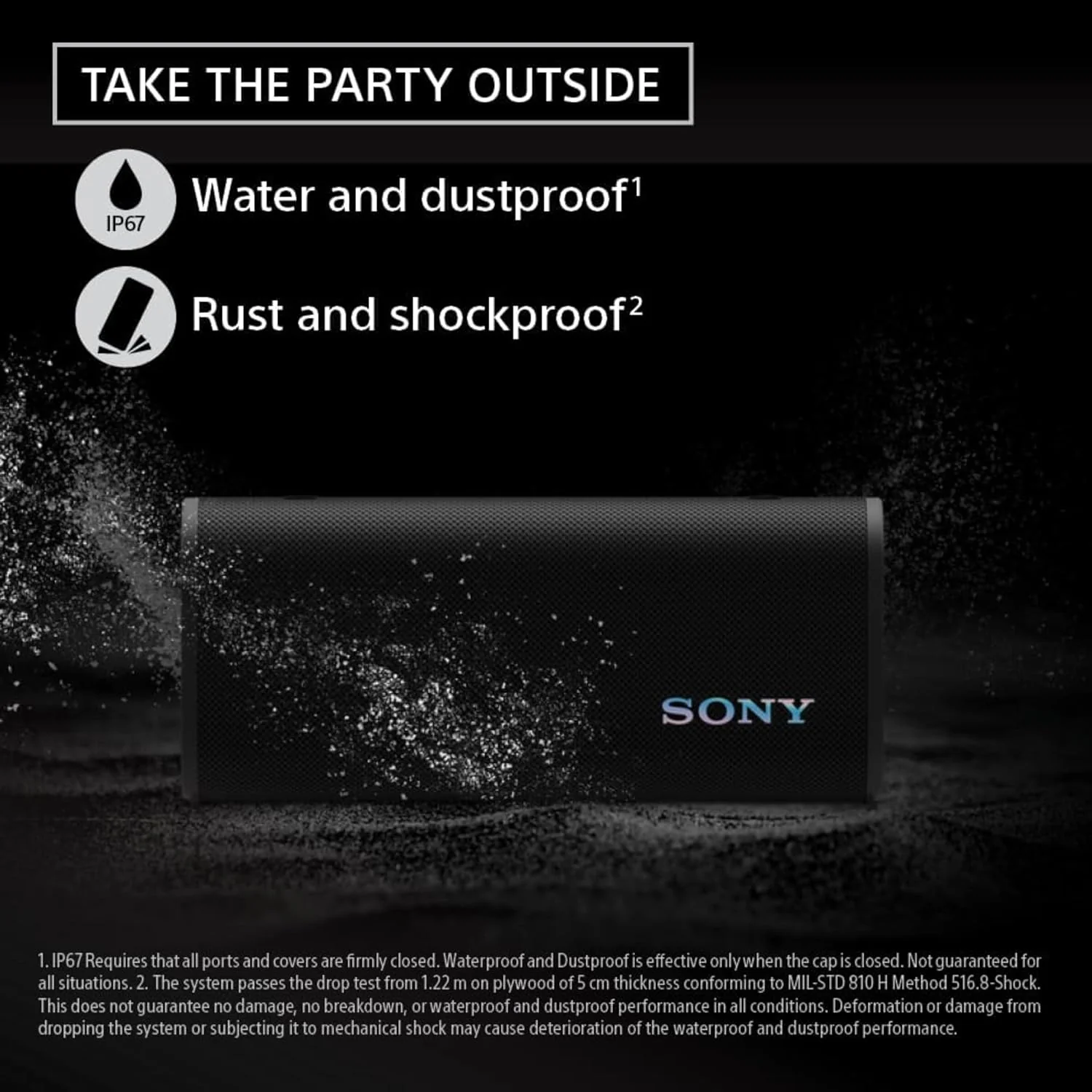 Sony New ULT Field 3 with Massive Bass| 24hr Playtime| Hands Free Calling(with Mic),IP67 (Waterproof,Dustproof,Rustproof),Shoulder Strap,Quick Charge,Wireless Bluetooth Speaker(SRS-ULT30)-Black - Image 2
